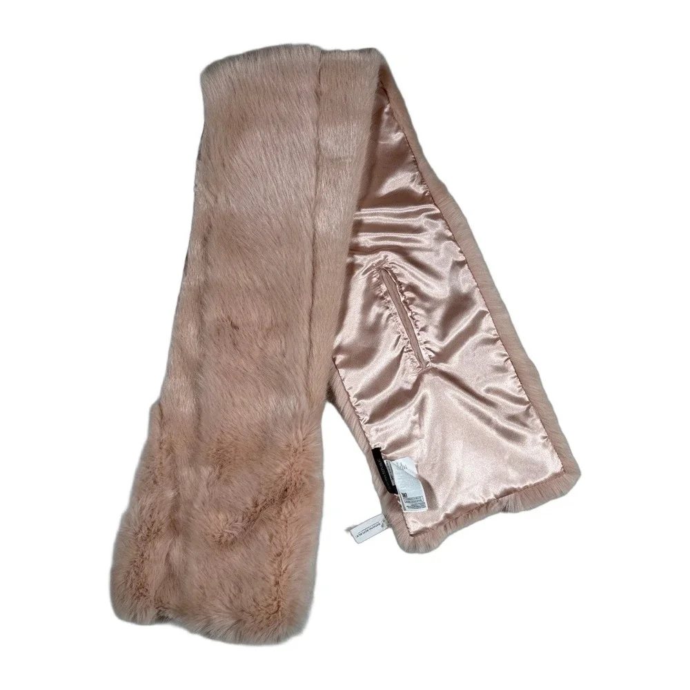 Banana‎ Republic Faux Fur Scarf Pink Satin Lined One Size Womens